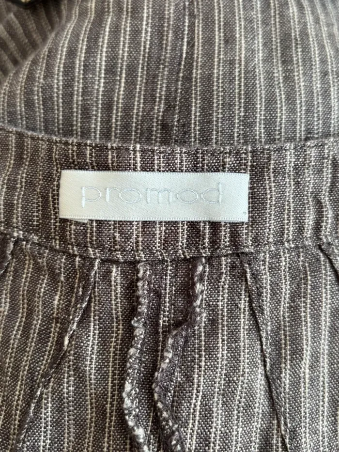 Gilet vintage rayé style utilitaire – vrai vintage – Taille 36 – Détails effet cuir, pièce rare ! - photo numéro 7