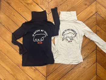 Lot 2 t-shirt col roulé Okaidi 8 ans