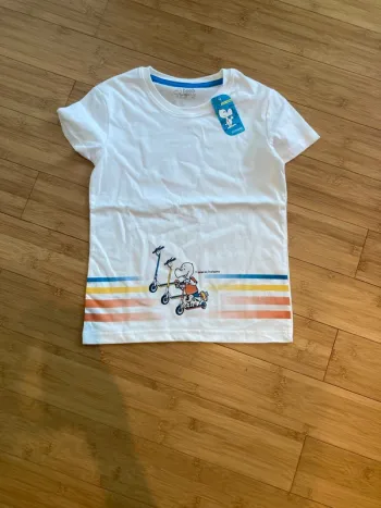 8 ans - T-shirt manches courtes  - neuf - inscription Ti balad en Trottinette
