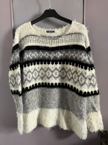 Pull noir/gris/blanc