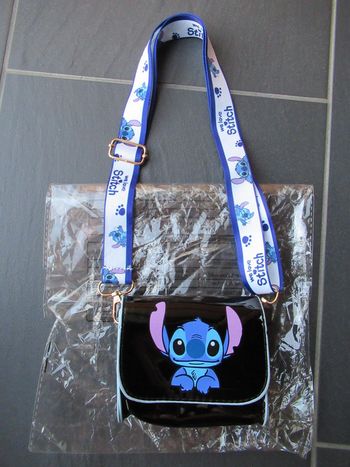 Petit sac bandoulière Stitch noir neuf