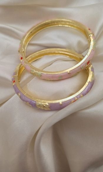 2 bracelets fleurs rose violet vintage 