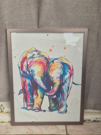 Tableau Éléphants "Aquarelle"