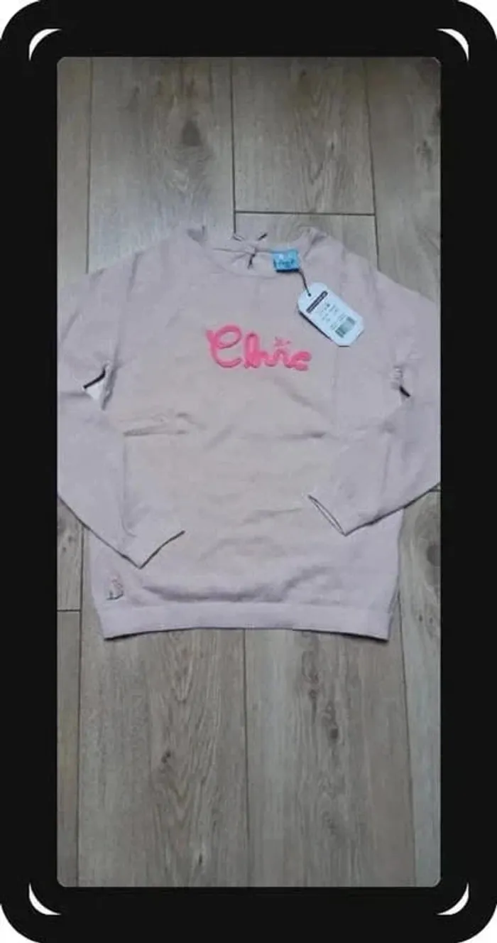 Pull léger rose irisé sergent major 11 ans neuf