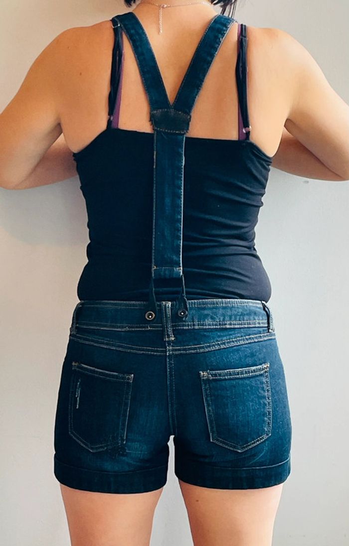 Salopette short en jean été - photo numéro 2