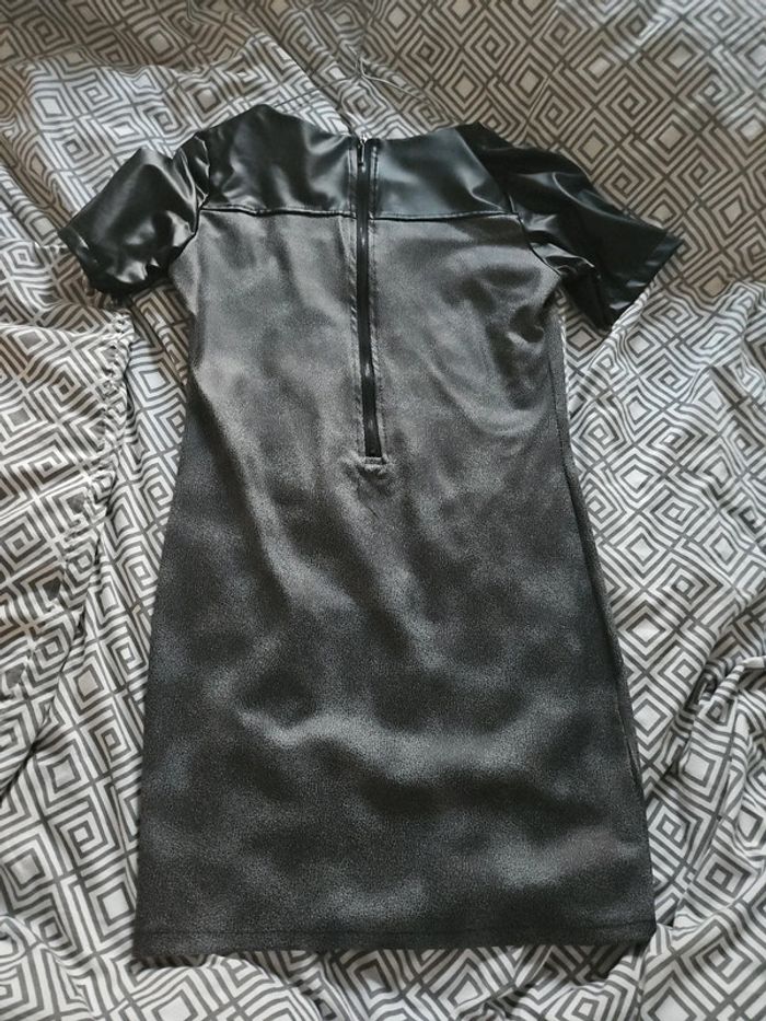 Robe soirée effet cuir serpent noir - photo numéro 3