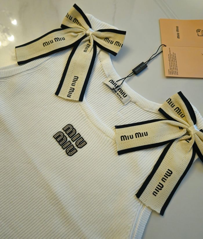Débardeur Miu Miu blanc - photo numéro 3