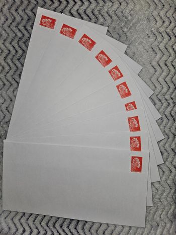 10 enveloppes timbrée lettre prioritaire jusqu'à 20g validité permanente