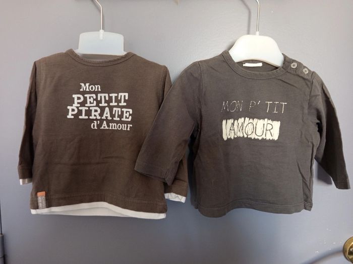 Lot t-shirt ML 6 mois