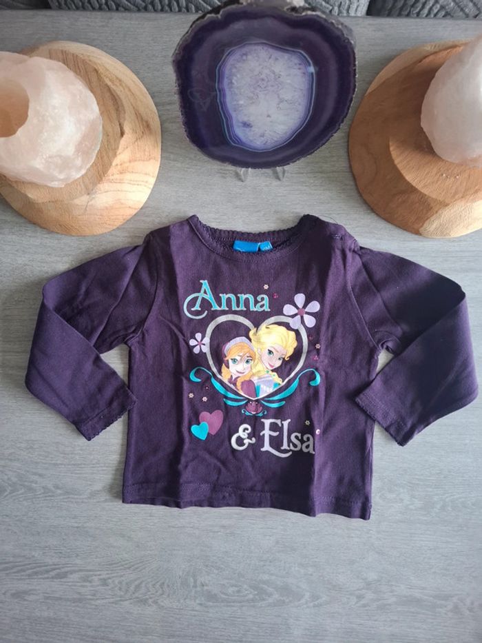 T-shirt violet à manche longue 18 mois disney - photo numéro 2