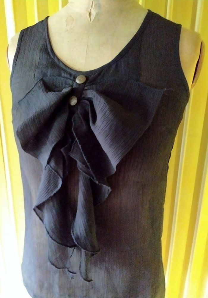 Blouse soyeuse avec col à jabot 34-36 - photo numéro 2