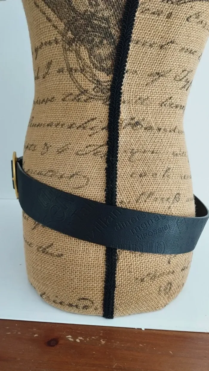 Ceinture noire boucle doré 95 cm femme - photo numéro 5