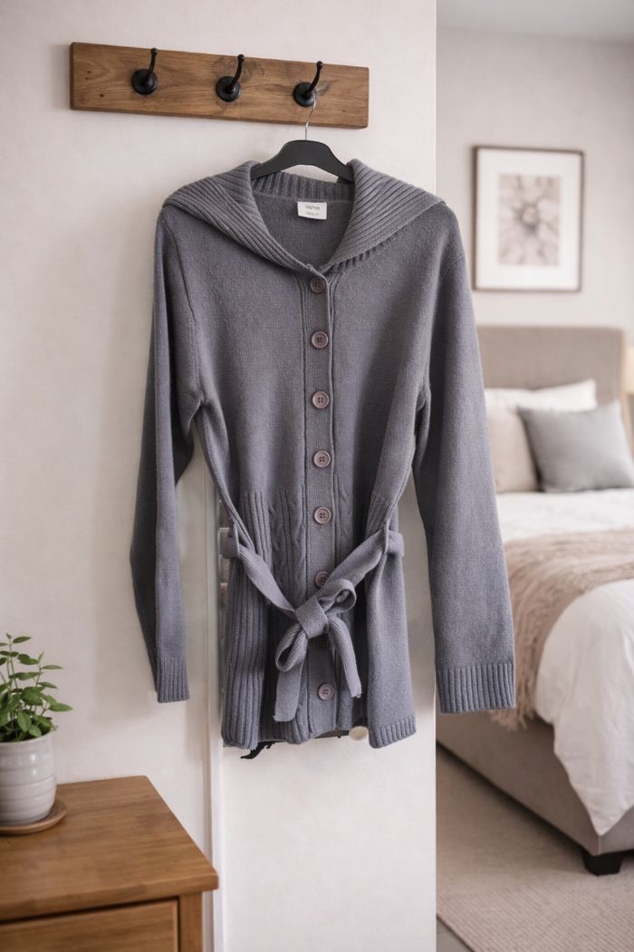 🧥 Joli Gilet Gris à Grand Col - Taille M 🧥 - photo numéro 1
