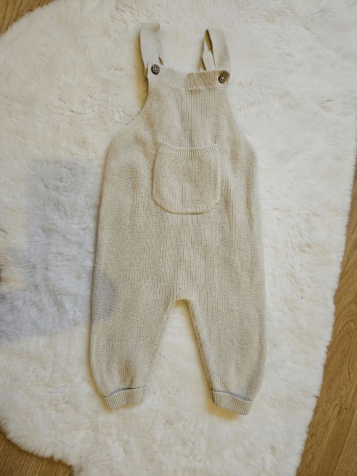 Barboteuse longue beige en laine 3 mois