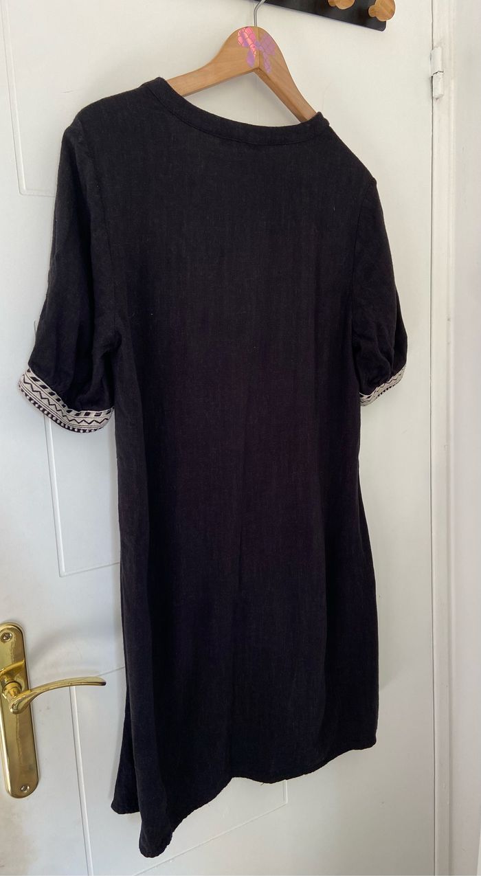 Robe style bohème etam ample noir mélange lin - photo numéro 2