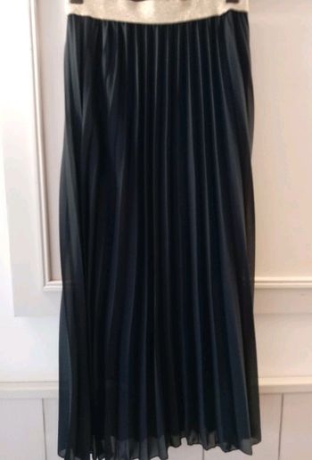 Jupe longue plissée bleue marine 