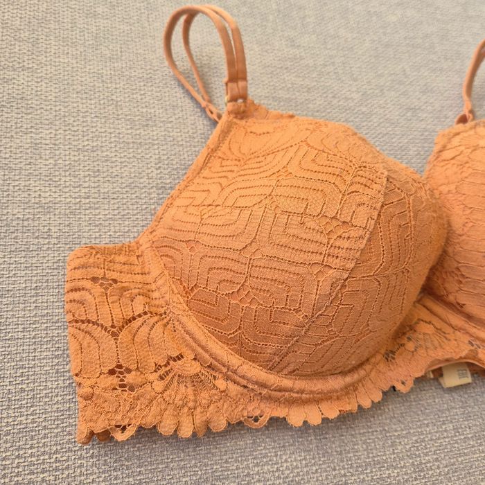 Soutien gorge coque fine armature dentelle marron beige - Etam - Taille 90D - photo numéro 3