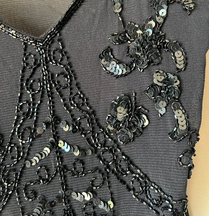Top vintage sequins perles mesh Iconic Coquette y2k Ibiza - Taille S/M - photo numéro 7