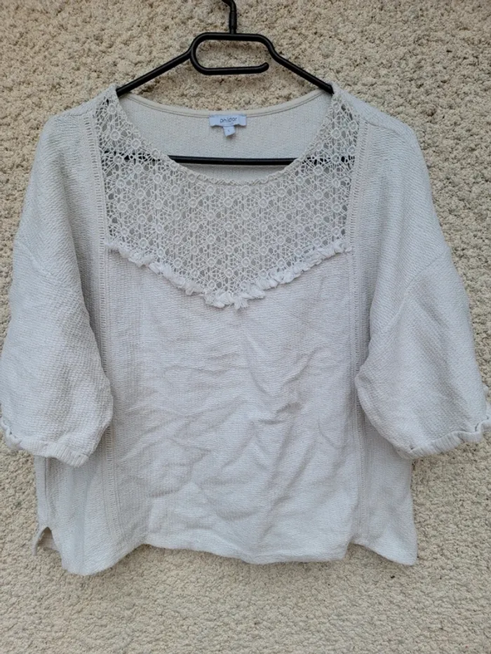 Haut vintage en laine coton oversize old money chic y2k ethnic