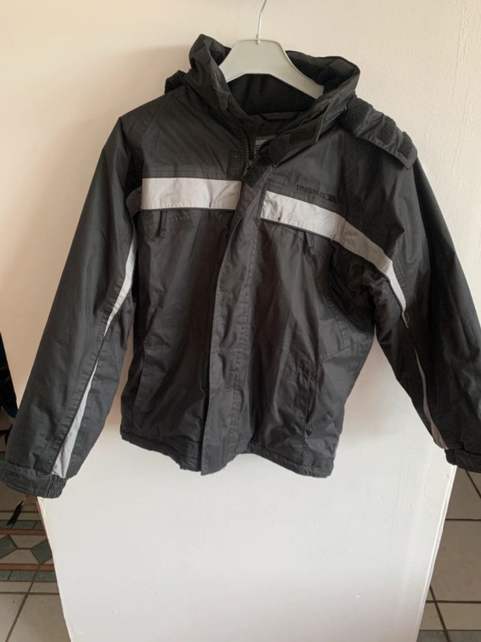Parka blouson doublé hiver Trespass 9/10 ans noir et gris waterproof neige eau vent
