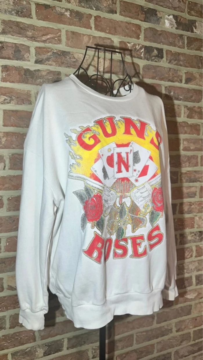Sweat blanc Guns N Roses Pull and Bear Taille S / 36 - photo numéro 2