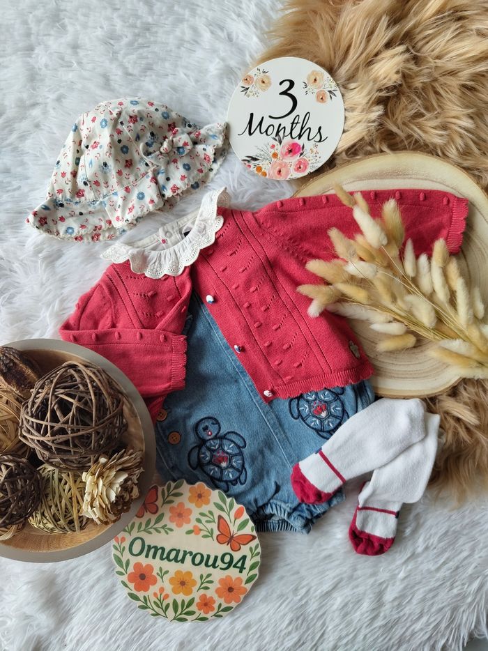 Ensemble complet 5 pièces sergent major fille 3 mois 🎀