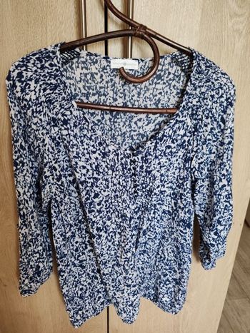 Chemisier bleu et blanc