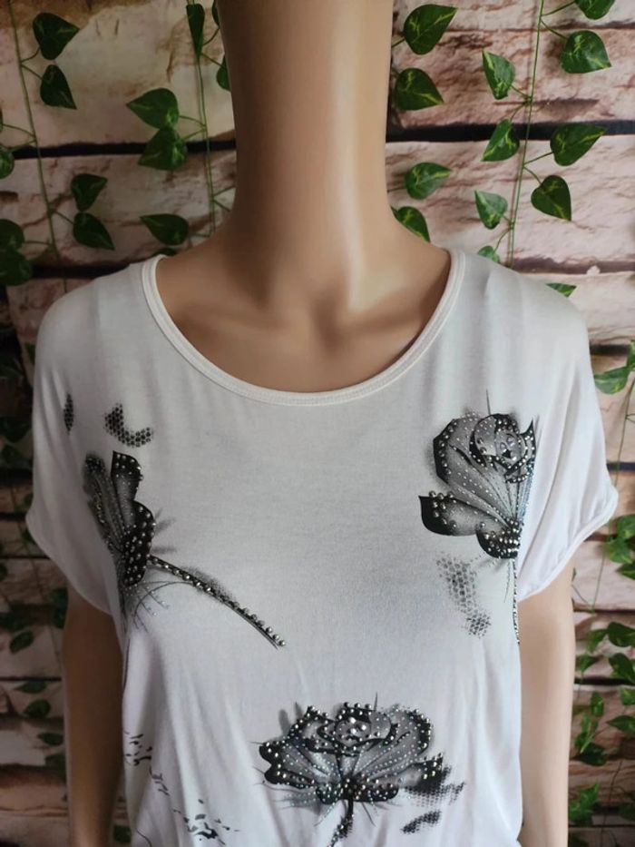 🌸T-shirt MC floral Cc Collection Taille Unique 🌸 - photo numéro 2