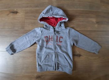 Sweatshirt à capuche gris/rose "Mademoiselle chic" TAO 5 ans