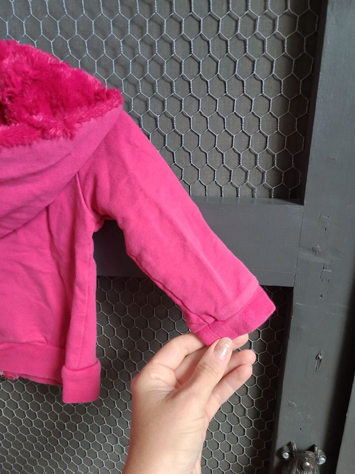 Gilet sweat zippé rose 3 pommes t.18 mois - photo numéro 8