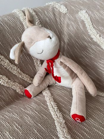 Peluche doudou 35cm obaibi faon renne cerf beige très bon état