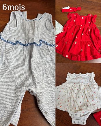 Lot 3 tenues d’été bébé fille 6mois