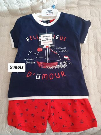 Ensemble tee shirt short 9 mois