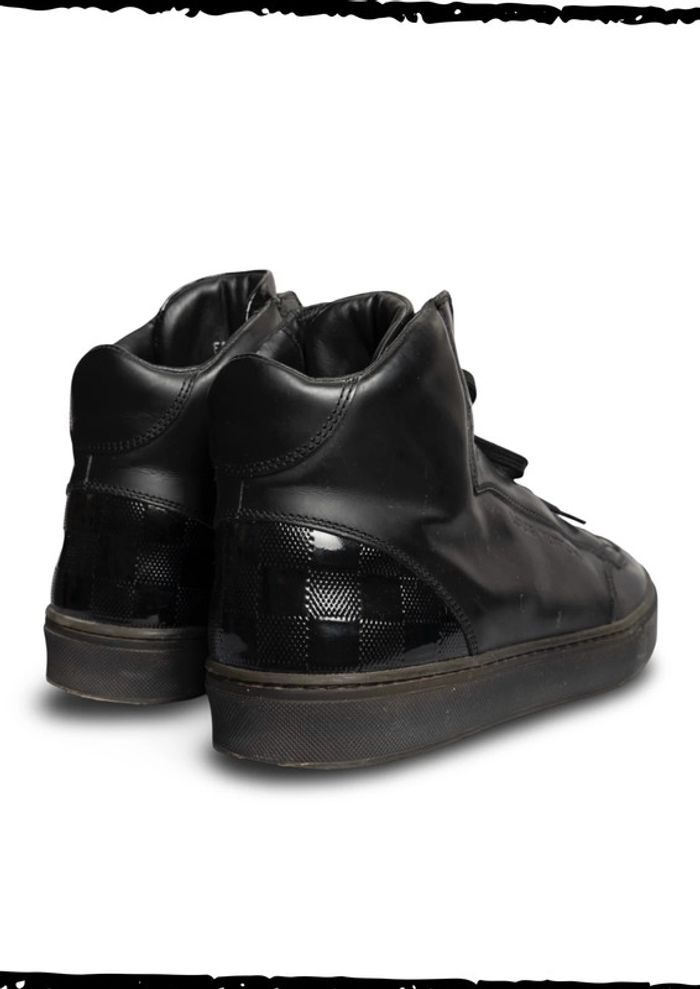 Sneakers montantes noires Louis Vuitton Black Leather Slipstream High Top Sneakers Size – Taille 44 - photo numéro 7