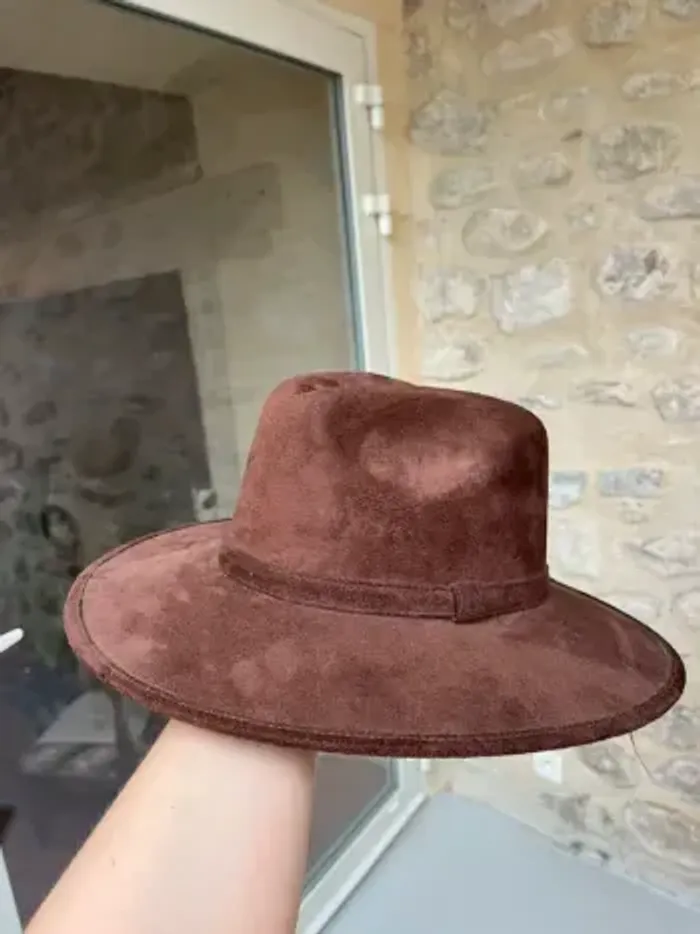 Véritable chapeau en velours style Fedora & vintage cow boy western - photo numéro 3