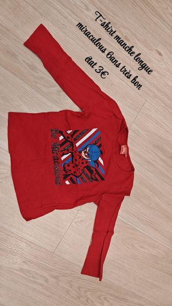 T-shirt manche longue miraculous 6ans 