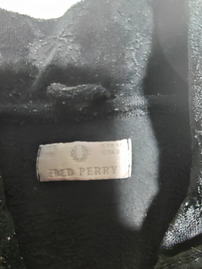 Luxueuse veste Fred Perry en velours noir, taille S (UK 8, EUR 36, USA 6). - photo numéro 4