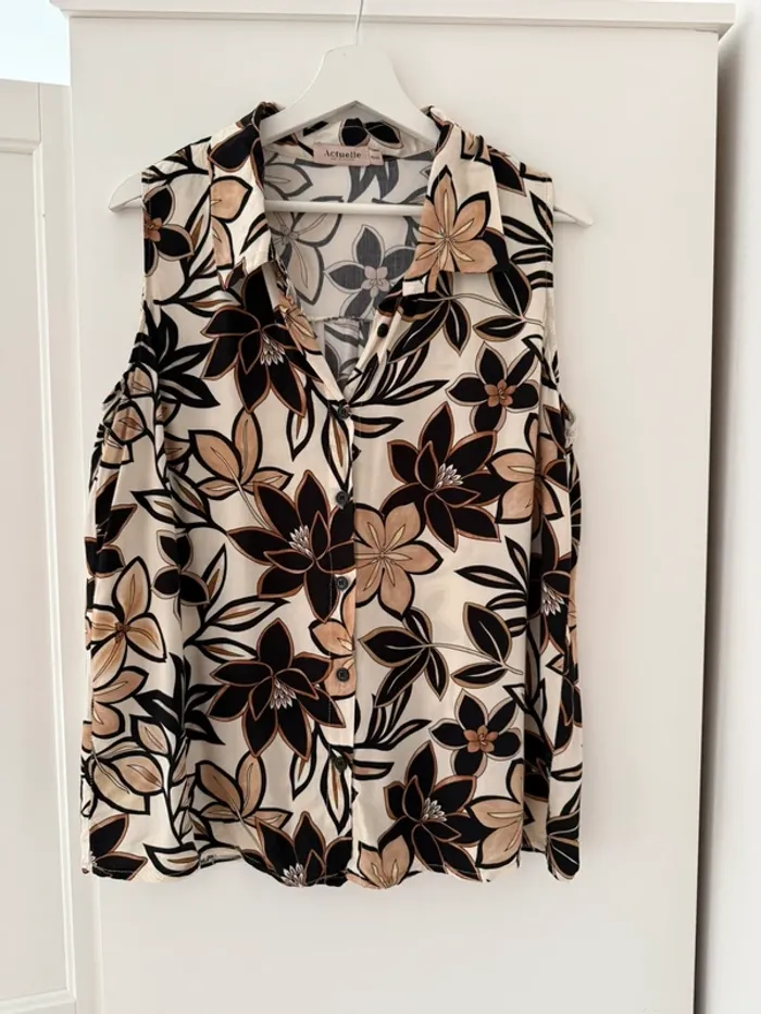 Belle chemisette blouse fluide fleurie viscose Actuelle 🌸 46 48 - photo numéro 6