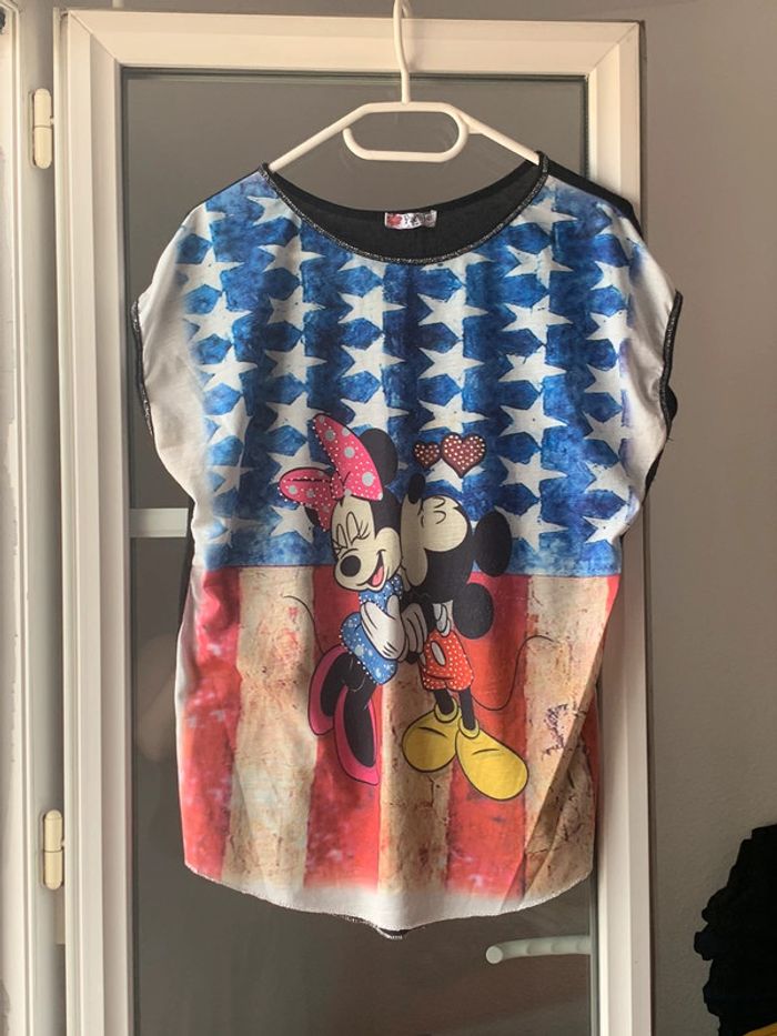 Blouse Mickey et Minnie mouse sans manches - photo numéro 2