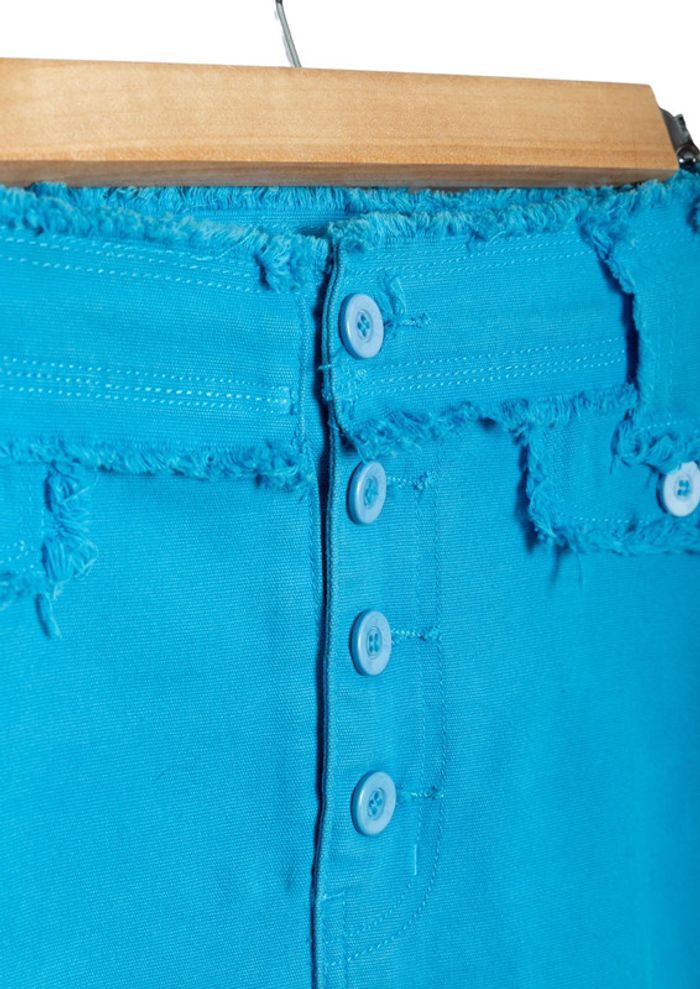 Mini jupe en jean bleu vintage • Blue mini skirt Pan’s Jean Taille M - photo numéro 4