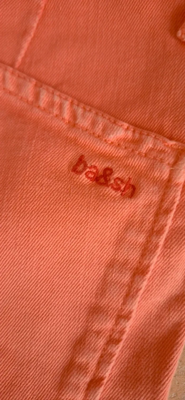 🧡 Short en denim corail BA&SH – Modèle Lady shots – Taille S – Comme neuf - photo numéro 6