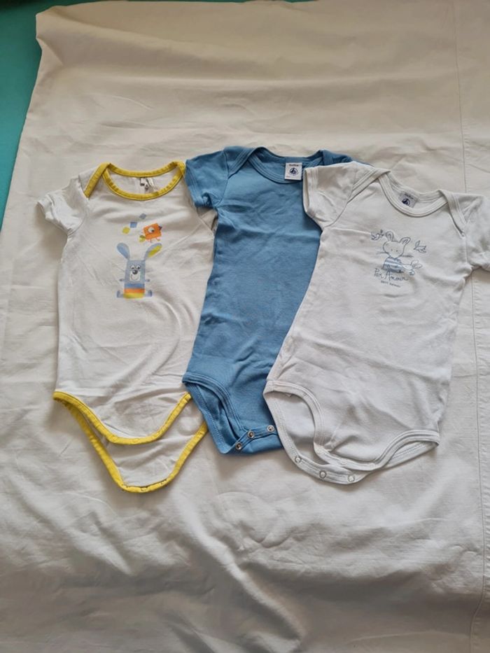 Lot de 3 bodies MC 18 mois Petit Bateau