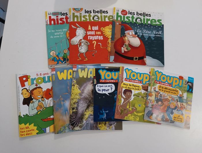 Lot 9 magazines belles histoires, Wakoo et Youpi