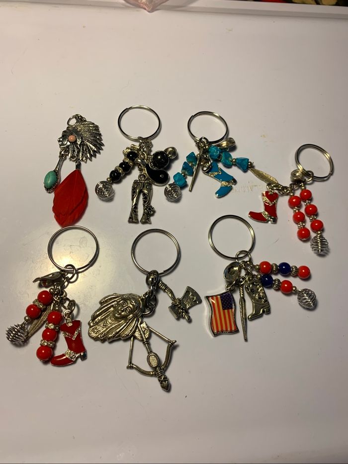 Portes clés + 1 pendentif style western indien cow-boy - photo numéro 8