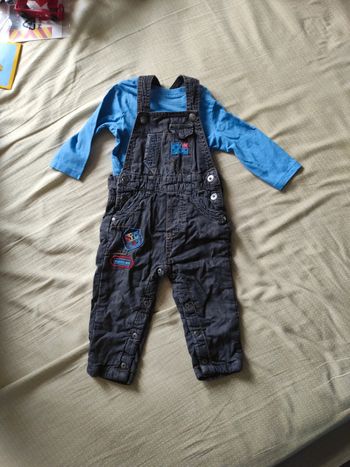 Ensemble salopette doublé  bleu noir