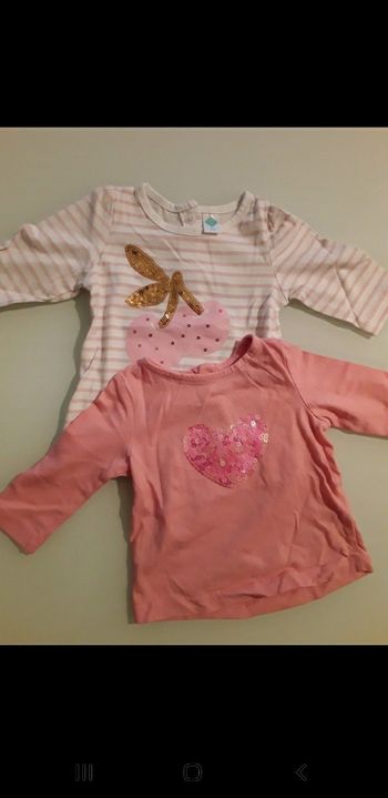 2 Tee-shirt manches longues 3 mois