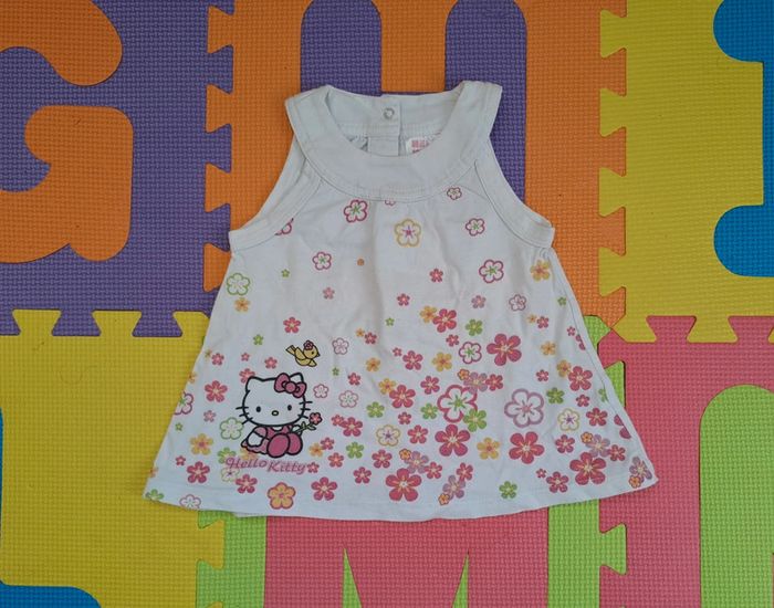 Robe débardeur blanche hello kitty, gémo, taille 6 mois (68 cm)