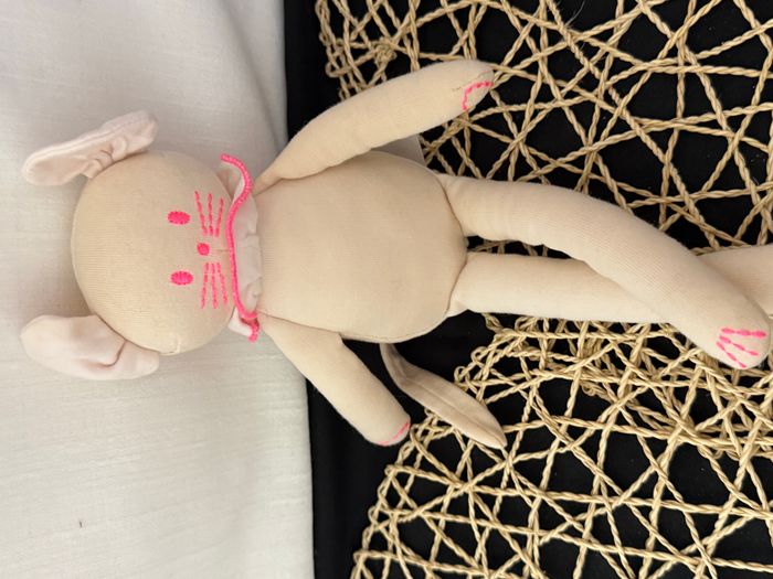 Doudou souris blanche rose PETIT BATEAU - photo numéro 2