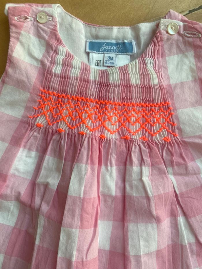 Robe vichy & sa culotte Jacadi - 3 mois - photo numéro 2