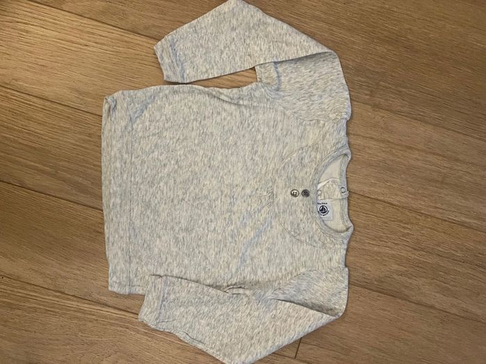 Tee shirt manche long fille gris 36 mois petit bateau très bon état